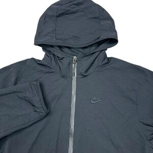 Nike Tech Jacket Woven Black Windbreaker Full Zip‎ Men's Large
